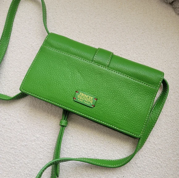 Frances Valentine, Green Leather Accordion Wallet - Picture 4 of 11